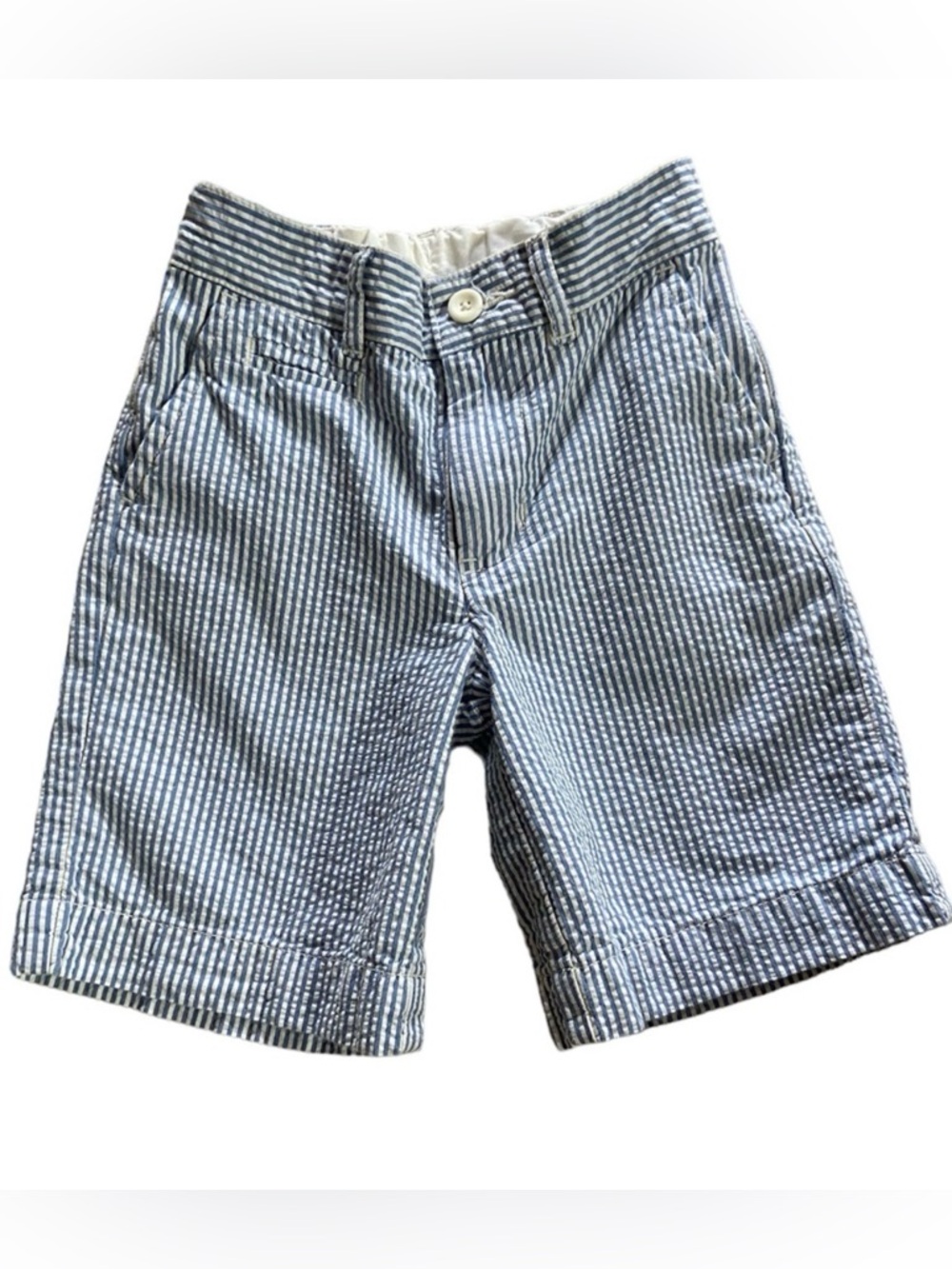 Polo by Ralph Lauren Boys Seersucker Shorts Adjustable Tab Waist Like New Size 4